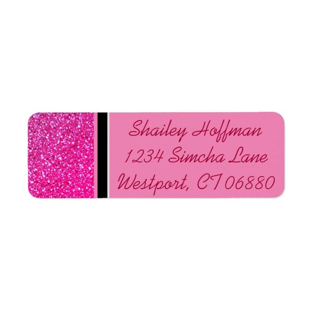 Pink Sparkles Return Address Labels (Vorne)