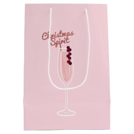 Pink Sparkling Weihnachten Mittlere Geschenktüte