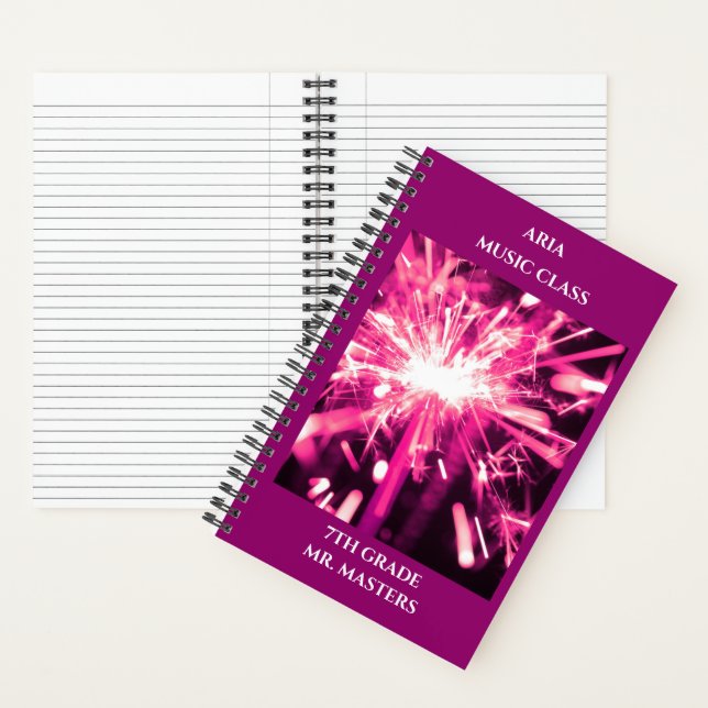 Pink Sparks Custom School Klassroom Notizbuch (Innen)