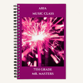 Pink Sparks Custom School Klassroom Notizbuch