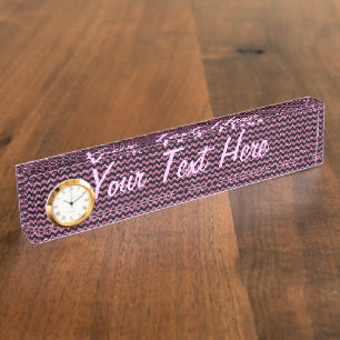 Pink-Sparren-schicker eleganter Druck Namensplakette