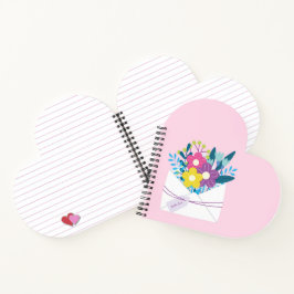 Pink Spiral Notebook mit Blume Notizbuch