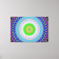 Pink Spirit Mandala Circle Stretched Canvas Print