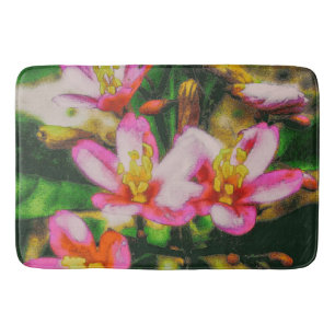 Pink Splash Blume Badematte