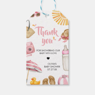 Pink Splish Splash Baby Shower Fevor Tags Geschenkanhänger
