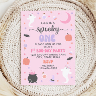 Pink Spooky Einladung zum 1. Geburtstag