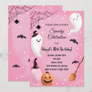 Pink Spooky Feier Halloween Geburtstagsfeier Einla Einladung