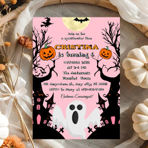 Pink Spooky Halloween Geburtstag Einladung