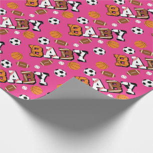 Pink Sports Baby Shower Girl Geschenkpapier