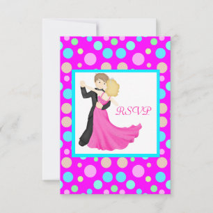 PINK SPOT DANCING COUPLE SWEET 16 UAWG RSVP KARTE