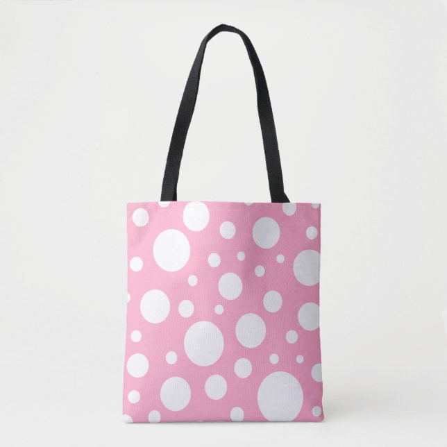 Pink Spots Tote-Tasche Tasche (Vorderseite)