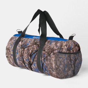 Pink Spring Blume Blossom Umbrella Blue Sky Duffle Bag