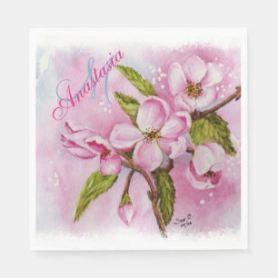 PINK SPRING FLING PARTY MONOGRAM SERVIETTE