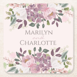 Pink Spring Floral Bouquet Wedding Rechteckiger Pappuntersetzer