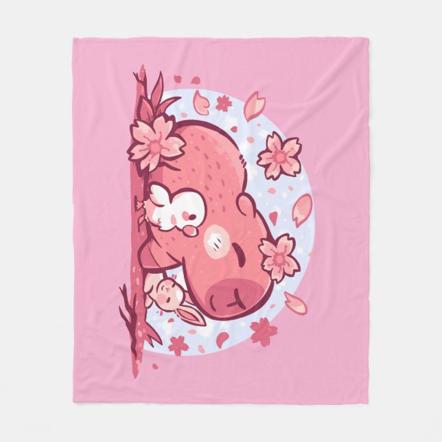 Pink Spring Friends Fleecedecke (Vorderseite)