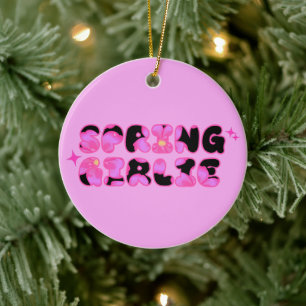 Pink Spring Girlie Keramik Ornament