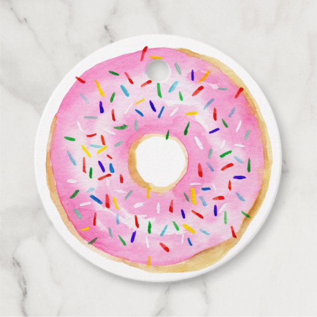 Pink Sprinkle Donut Baby Sprinkle Vielen Dank Geschenkanhänger (Vorderseite)