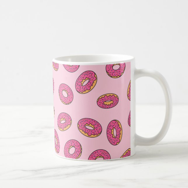 Pink Sprinkle Donut Muster Kaffeetasse (Rechts)