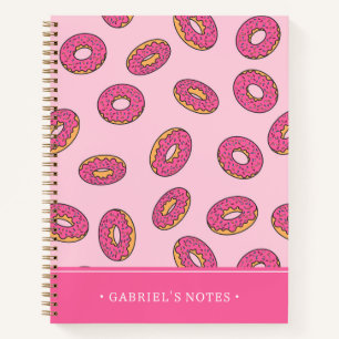 Pink Sprinkle Donut Muster   Name hinzufügen Notizbuch