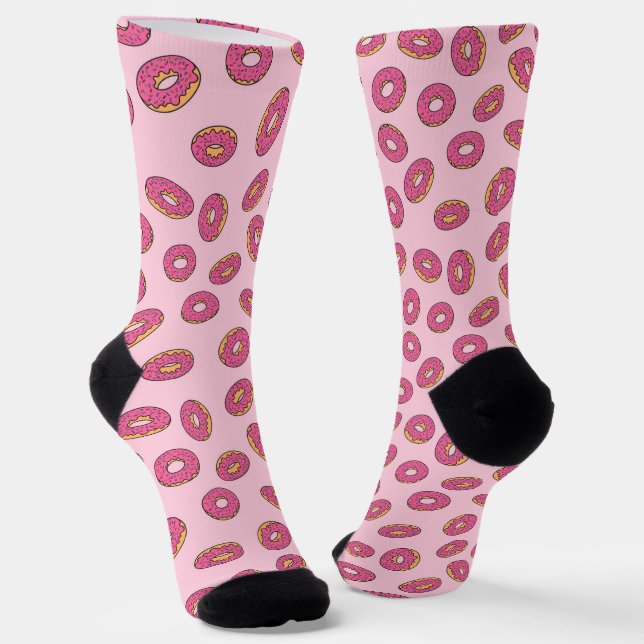 Pink Sprinkle Donut Muster Socken (Gewinkelt)
