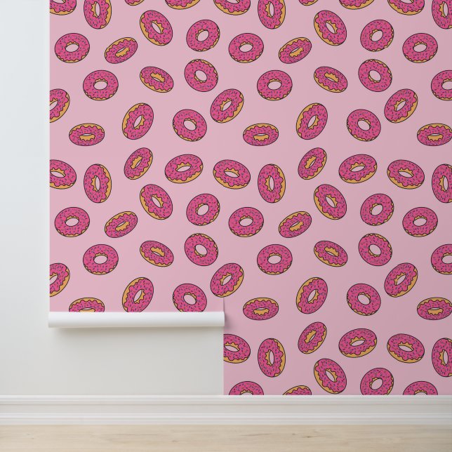 Pink Sprinkle Donut Muster Tapete (Anwendung)