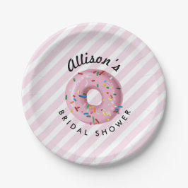 Pink Sprinkle Donut Shop Papierplatte Pappteller