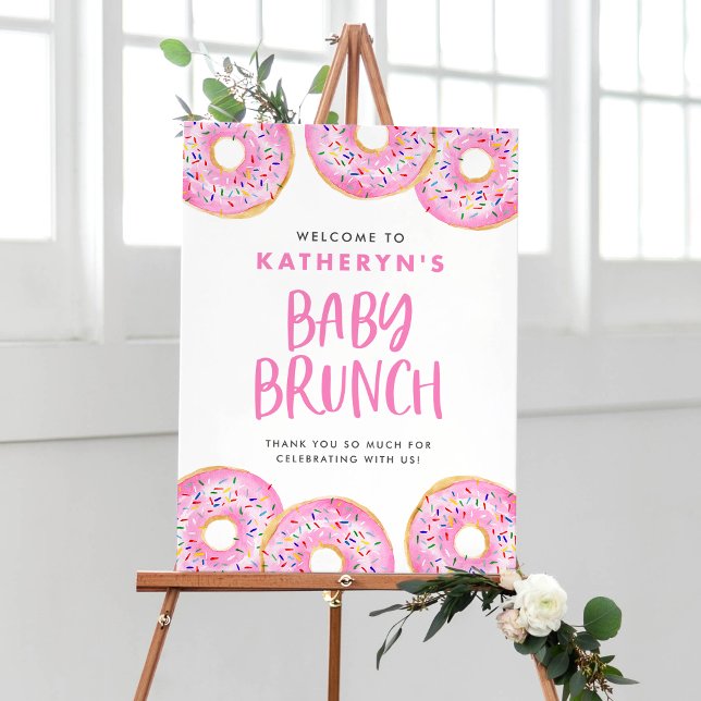 Pink Sprinkle Donuts Baby Brunch Willkommen Poster (Von Creator hochgeladen)