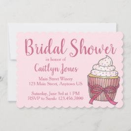 Pink Sprinkles Cupcake Hochzeitstorte Brautparty Einladung