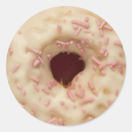 Pink Sprinkles Donut Runder Aufkleber
