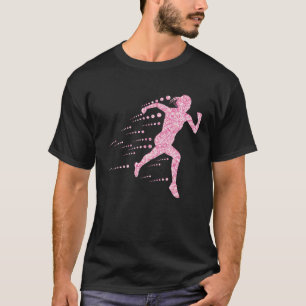 Pink Sprinterin Ausdauerstraining Fitness Schleife T-Shirt