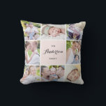 Pink Square Family Foto Collage Pillow Kissen<br><div class="desc">Mit diesem modernen und eleganten 8-Foto-Collage-Kissen können Sie Ihre Erinnerungen am besten auszeichnen. Personalisieren Sie Ihre Lieblings-Fotos. Dies ist auch ideal für Hochzeitskollage und Baby Foto Collage.</div>