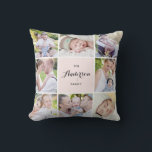 Pink Square Family Foto Collage Pillow Kissen<br><div class="desc">Mit diesem modernen und eleganten 8-Foto-Collage-Kissen können Sie Ihre Erinnerungen am besten auszeichnen. Personalisieren Sie Ihre Lieblings-Fotos. Dies ist auch ideal für Hochzeitskollage und Baby Foto Collage.</div>
