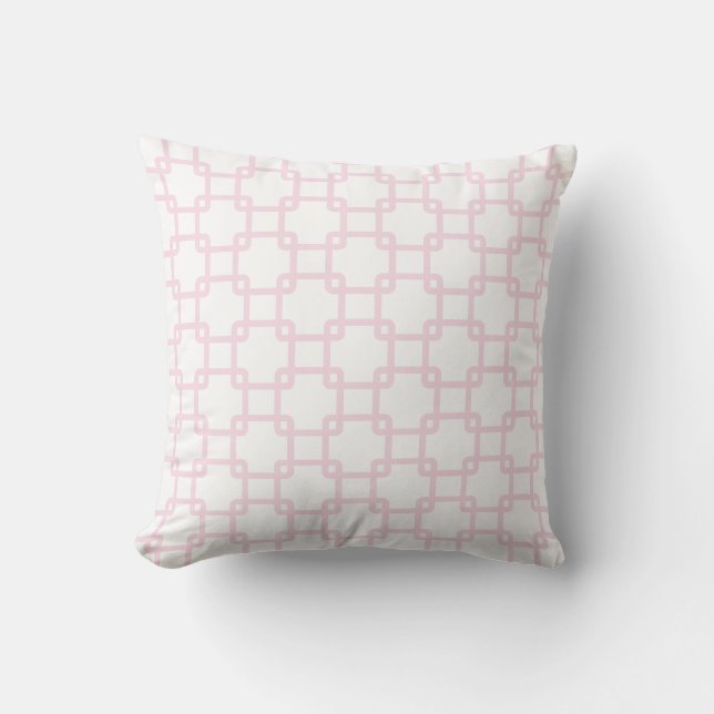 Pink Square Link Throw Kissen (Vorderseite)