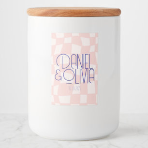 Pink Square Wedding Lebensmitteletikett