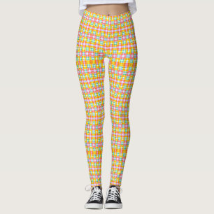 Pink Squares Muster Frühlingsfarben Leggings