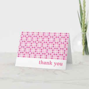 Pink Squares Muster Vielen Dank Dankeskarte