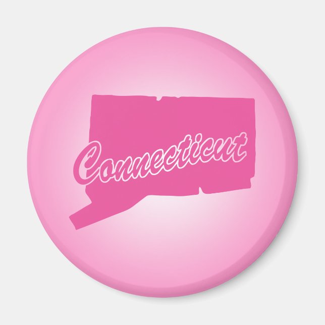 Pink Staat Connecticut Magnet (Vorne)