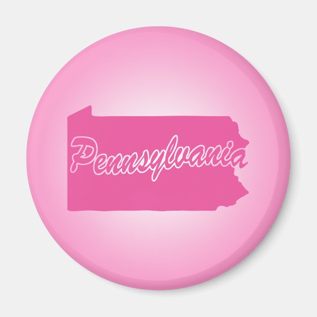 Pink Staat Pennsylvania Magnet (Vorne)