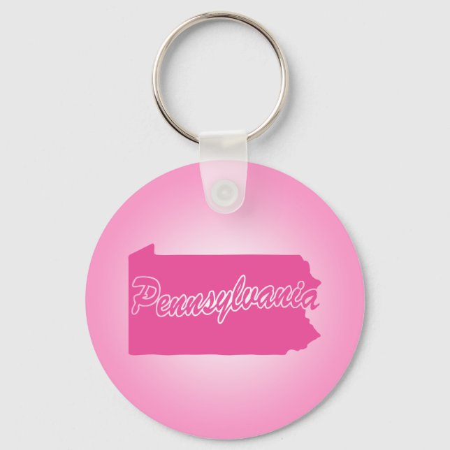 Pink Staat Pennsylvania Schlüsselanhänger (Vorderseite)