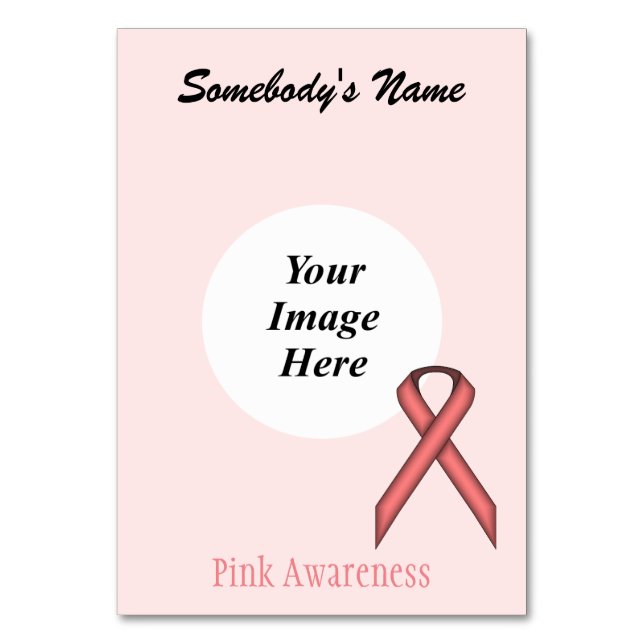 Pink Standard Ribbon Template by Kenneth Yoncich Tischnummer (Vorderseite)