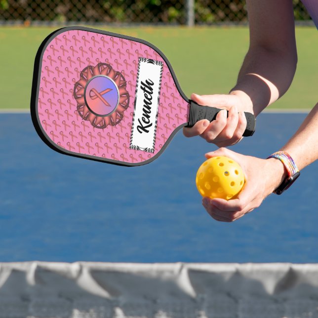Pink Standard Ribbon von Kenneth Yoncich Pickleball Schläger (InSitu)