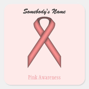 Pink Standard Ribbon von Kenneth Yoncich Quadratischer Aufkleber