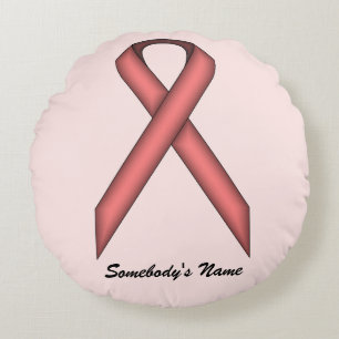 Pink Standard Ribbon von Kenneth Yoncich Rundes Kissen
