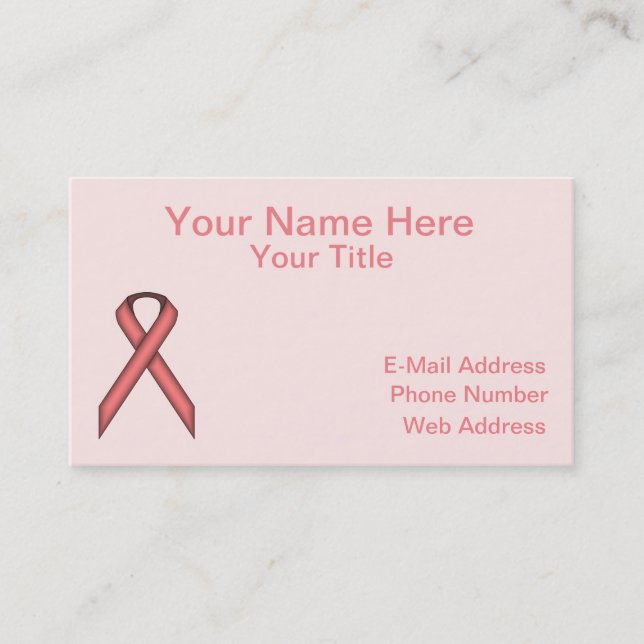 Pink Standard Ribbon von Kenneth Yoncich Visitenkarte (Vorderseite)