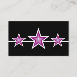 Pink Star 3 Sterne Visitenkarte schwarz