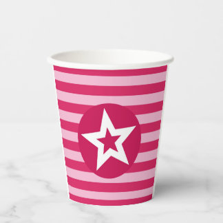 Pink Star and Stripe Cup Pappbecher