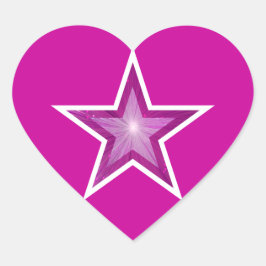 Pink-Star-Aufkleber Herz-Aufkleber