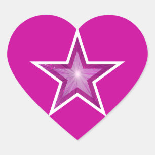 Pink-Star-Aufkleber Herz-Aufkleber