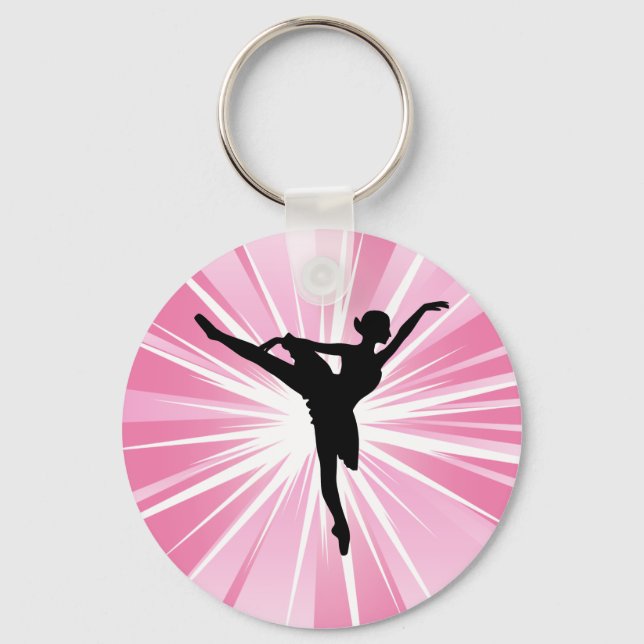 Pink Star Ballerina Schlüsselanhänger (Vorderseite)