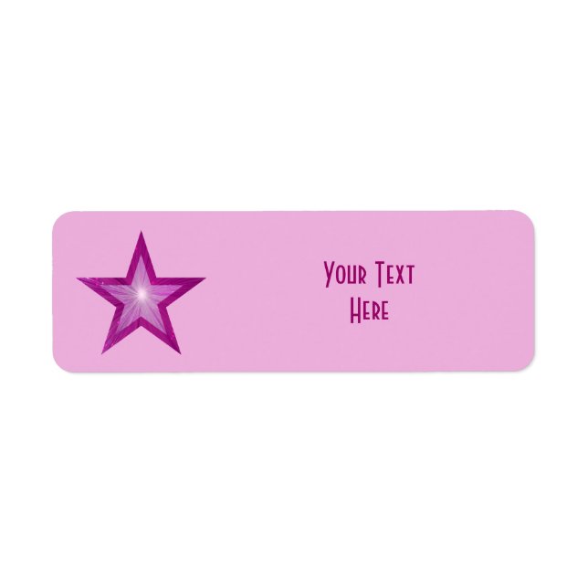 Pink Star "Dein Text"-Etikett klein blassrosa (Vorne)